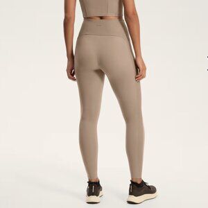 Oysho Comfortlux High-Rise Ankle-Length Rib Leggings Ivory Ecru Size XL